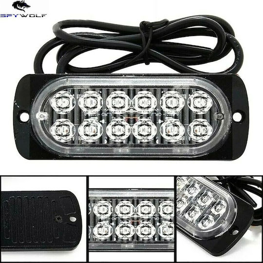 First-class Led Strobe Φαναράκι Όγκου Μπλε 12led 12/24v 6000lm Tc-341