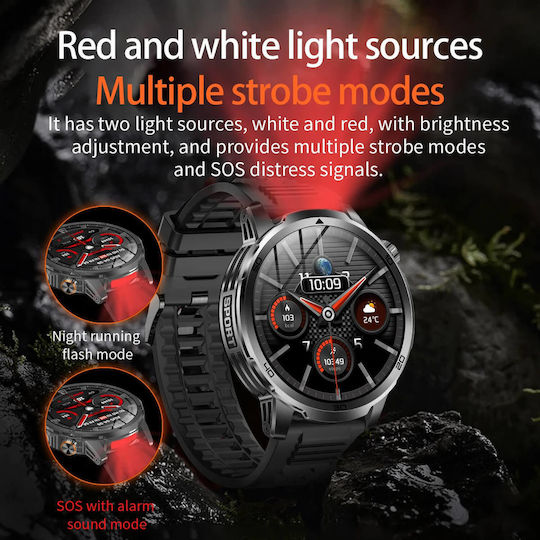 Microwear AK95 Smartwatch with Heart Rate Monitor Silver Steel