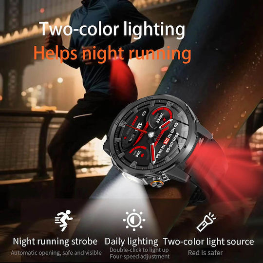 Microwear AK95 Smartwatch with Heart Rate Monitor Silver Steel