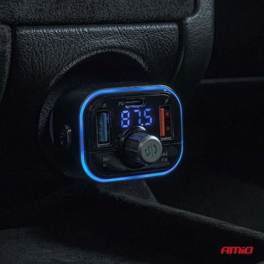 AMiO FM Transmitter Αυτοκινήτου με MicroSD / Type-C / USB / Bluetooth