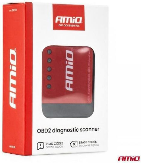 Amio Car Diagnostic Obd 2 Type Elm327 Bluetooth Xl Operating Voltage 12v Wireless Connection Passenger Cars 1 Pc 04733/am Amio 04733/am