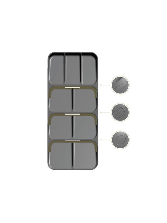 Raki Tăvi Pentru Tacâmuri De Sertar 39x16.5x5.2 Cm Gri