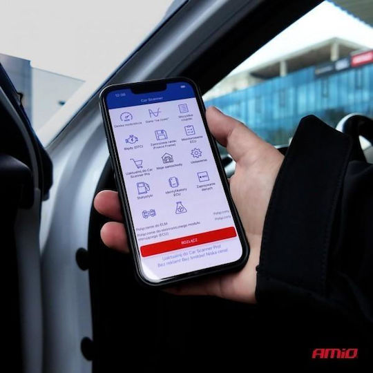 Amio Διαγνωστικό Αυτοκινήτου Obd 2 Τύπου Elm327 Bluetooth Pic25k80 Τάση Λειτουργίας 12v Ασύρματη Σύνδεση Επιβατικά Αυτοκίνητα 1 Τεμ 04731/am Amio 04731/am