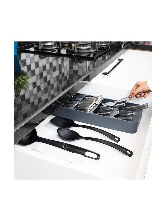 Raki Tăvi Pentru Tacâmuri De Sertar 39x16.5x5.2 Cm Gri