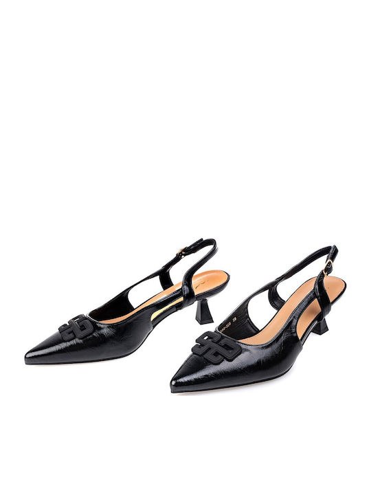 Pointed Toe Heels with Medium Heel Black