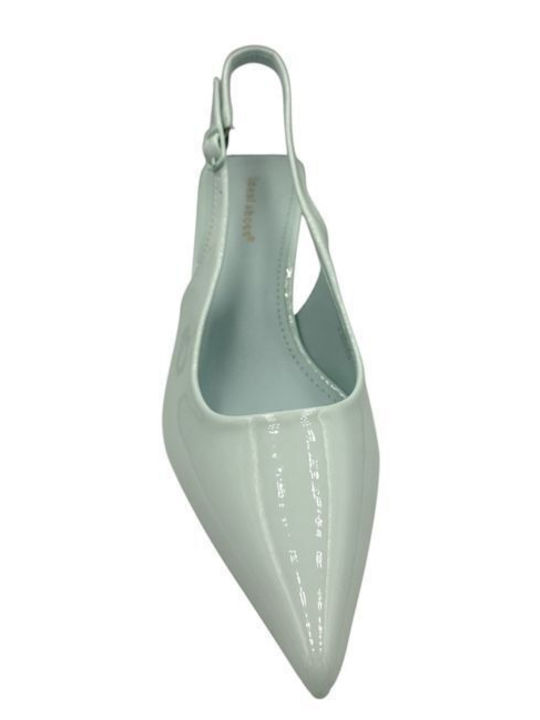Heels from Patent Leather with Strap & Medium Heel Green