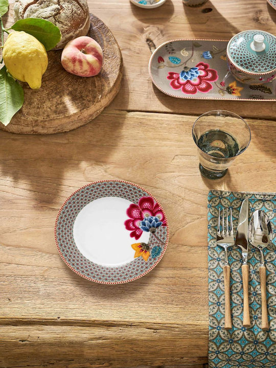 PiP Studio Blooming Tales Multicolour Porcelain Dessert Plate with Diameter 21cm
