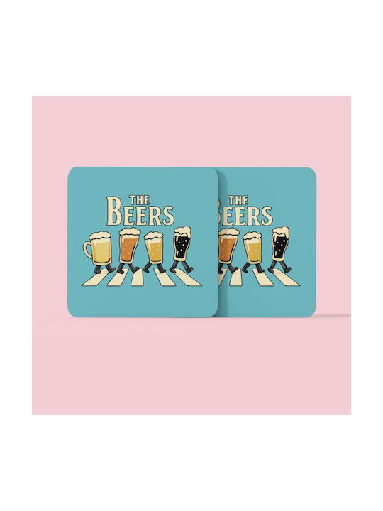 Beers Untersetzer Hölzernes 9x9cm 2 Stück
