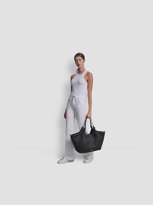 Paula Rattan Damenhandtasche Tote Handtasche Schwarze