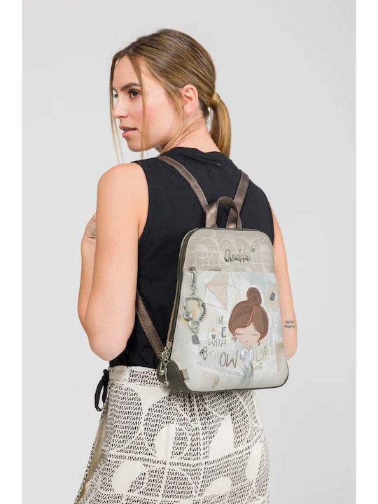 Gestrickte Damen Rucksack Mehrfarbige Handtasche