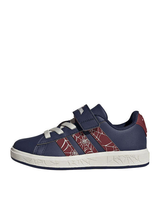 Grand Court Kids Sneakers with Hoop & Loop Closure Blue