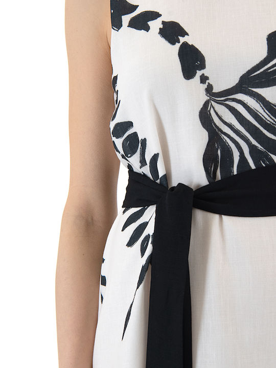 Summer Maxi Dress Ecru-Black