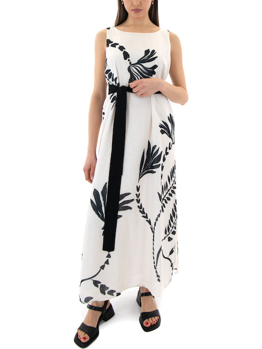 Summer Maxi Dress Ecru-Black