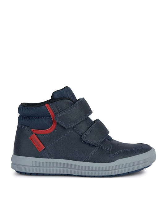 Arzach Boy Παιδικά Sneakers High Ανατομικά με Σκρατς Navy Μπλε