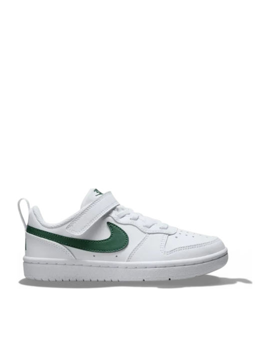 Court Borough Low Recraft Kids Sneakers with Hoop & Loop Closure White