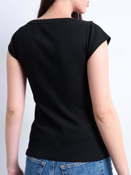 Topshop Bluza Damă De Vară Fără Mâneci Neagră