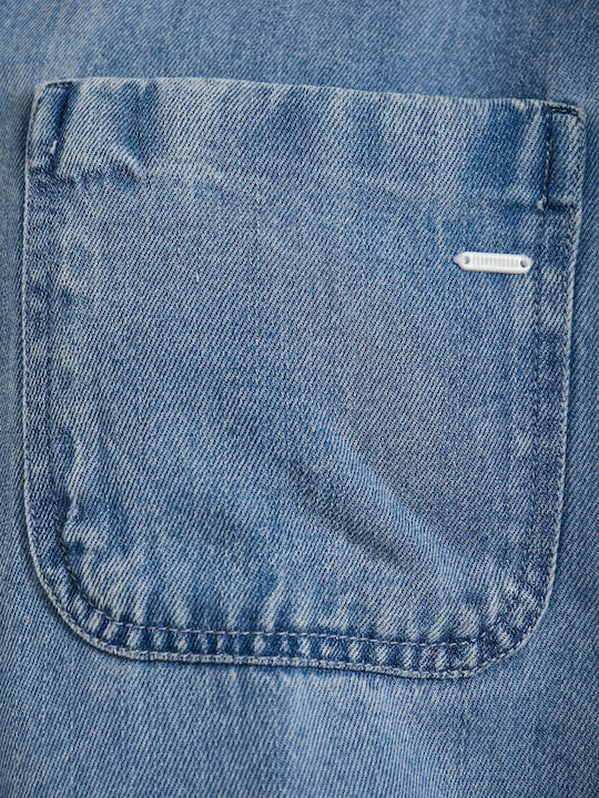 Short Sleeve Women's Shirt Blue Monochrome