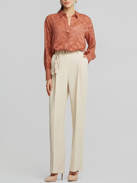 Long Sleeve Women's Shirt Terracotta