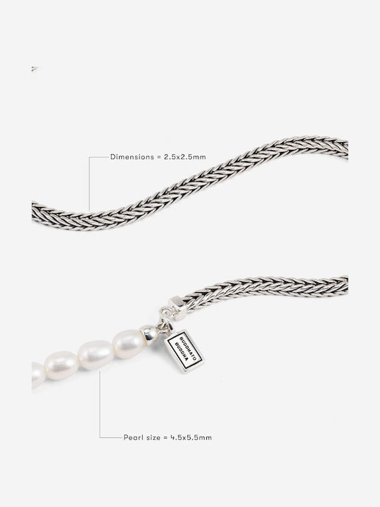 Buddha to Buddha Necklace Silver with Pearls