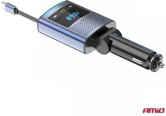 AMiO Transmițător FM Auto cu Type-C / USB / Bluetooth