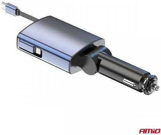 AMiO Transmițător FM Auto cu Type-C / USB / Bluetooth