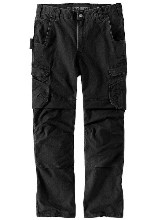 Rugged Cargo Trousers in Relaxed Fit Black