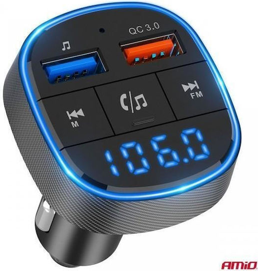 AMiO Car FM Transmitter with USB Bluetooth