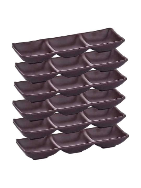 Raki Suporturi și Tavă Pentru Turn De Desert Triple 3 Locuri Din Porțelan Negru L26,5xL26,5xÎ26,5cm