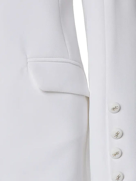 BSB Damen Krepp Blazer Weiß