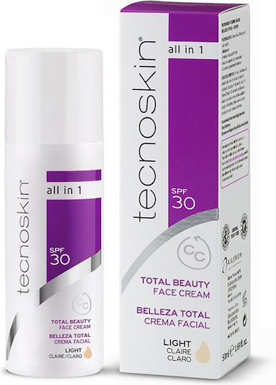 Tecnoskin Total Beauty CC- Licht Creme Gesicht mit SPF30 50ml