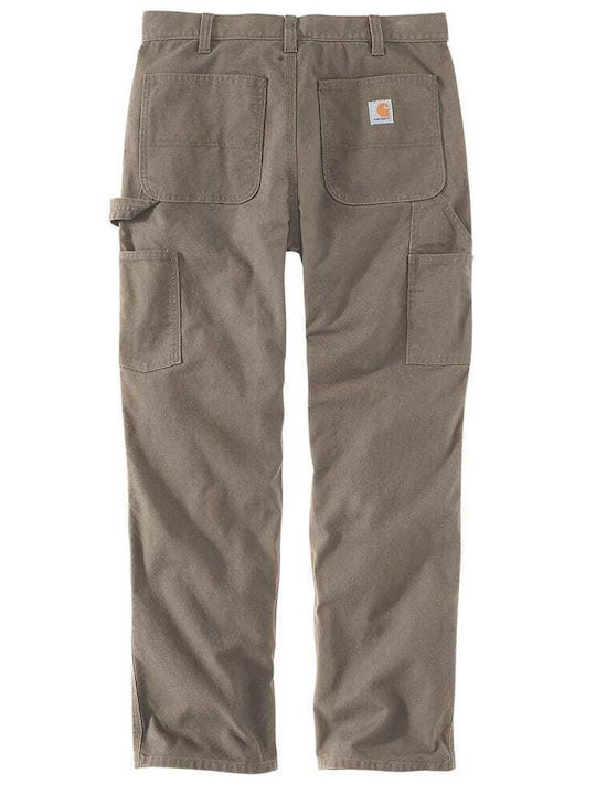 Rugged Pantaloni în Croială Relaxată Bej