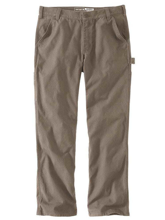 Rugged Pantaloni în Croială Relaxată Bej