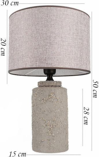 SteweHome Dekoratives Keramik Tischlampe Grau Braun Modern 30x50cm