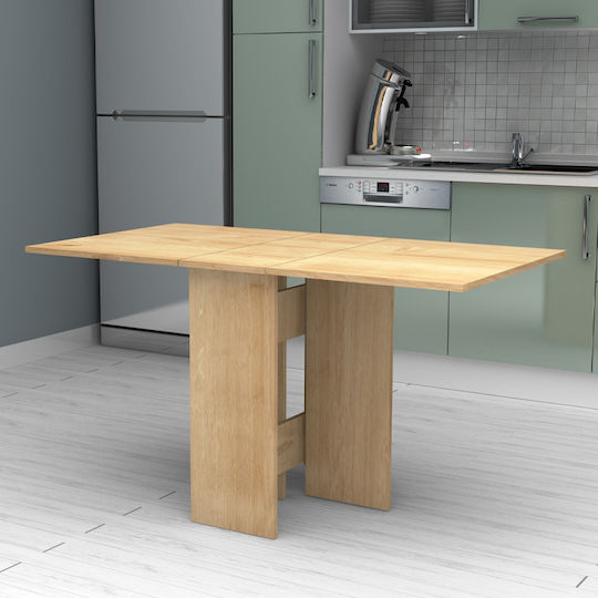 Pepe Extendable Collapsible Wooden Natural Beech Dining Room Table 28(+56)x77x75cm