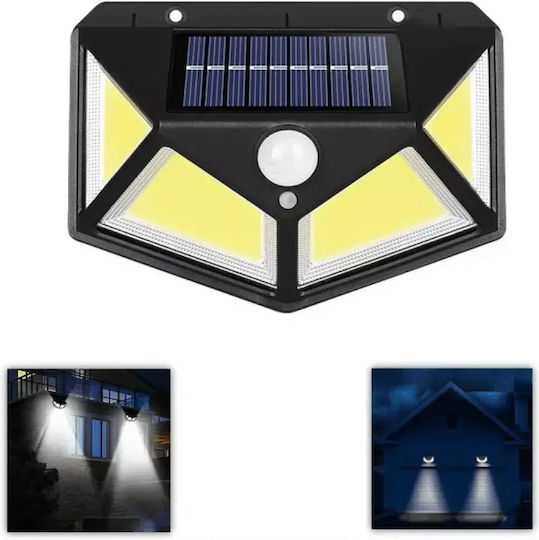 Set of 6 Wall Mounted Solar Lights Cold White 6500K with Motion Sensor and Photocell IP65