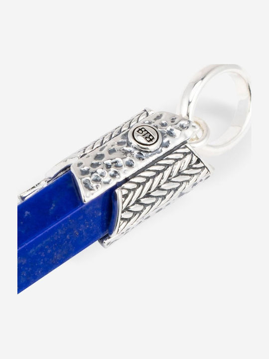 Buddha to Buddha Charm with Stones with Stones in Silver Blue