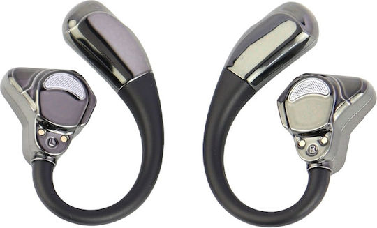Lamborghini D1 Open Ear Bluetooth Handsfree Ακουστικά με Αντοχή στον Ιδρώτα και Θήκη Φόρτισης Μαύρα