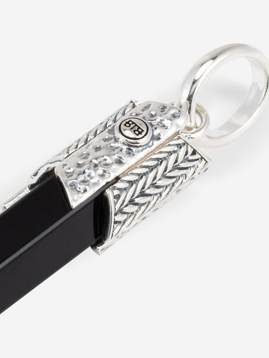 Buddha to Buddha Charm with Stones with Stones in Black Silver