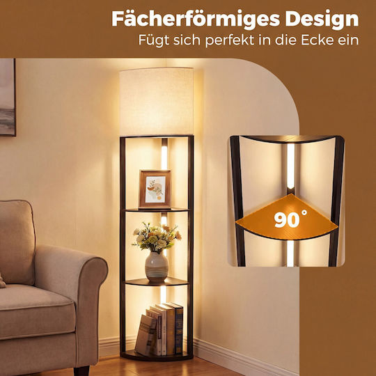 Costway LED Lampadar De Podea Y159xL29.5cm Negru