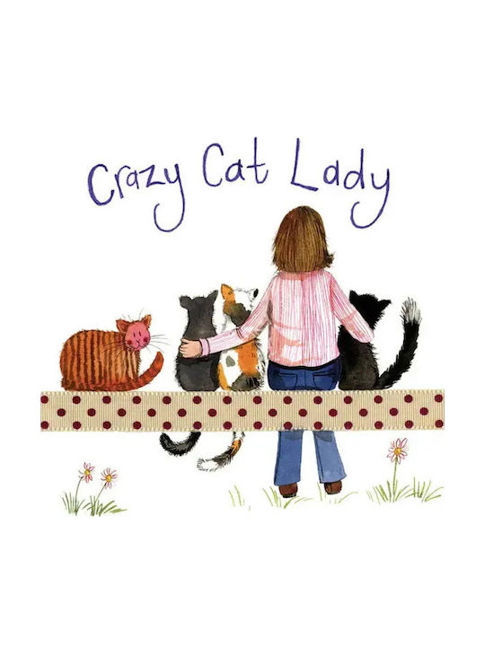 Alex Clark Crazy Cat Lady Ποδιά Κουζίνας Ροζ 90x70cm
