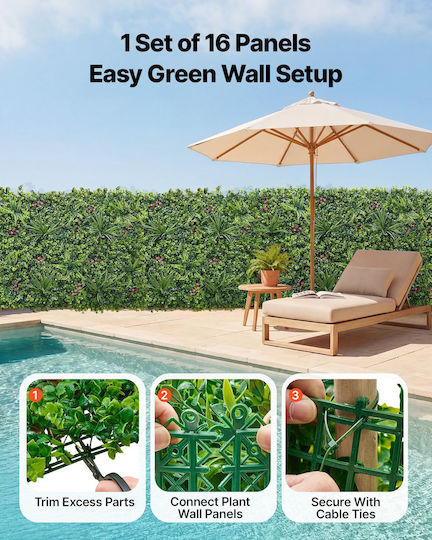 Vevor Artificial Foliage Panel 50.8x50.8cm 16pcs