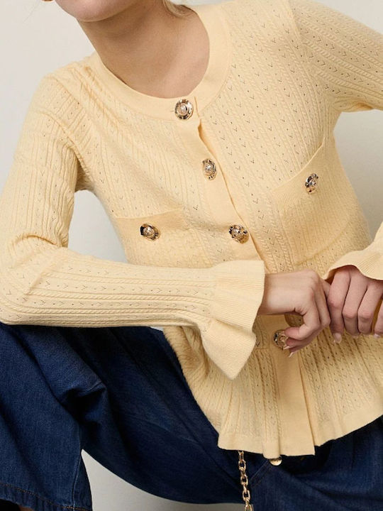 Women's Knitted Cardigan Butter Yellow