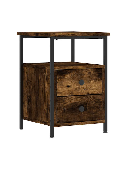 Nachttisch Holz mit Metallfüßen Braun 34x35,5x50cm