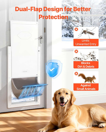 Vevor Dog And Cat Door Made Of Metal In White Colour