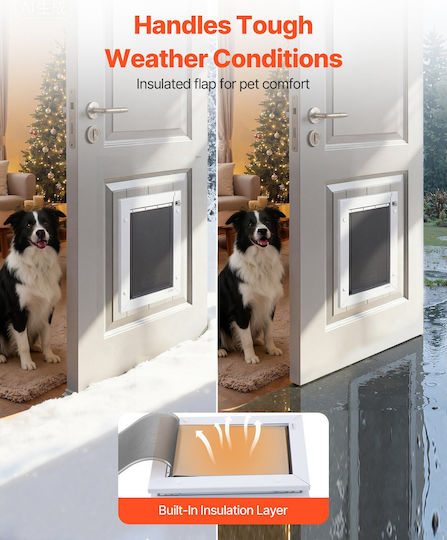 Vevor Dog Door Made of Metal in White Colour