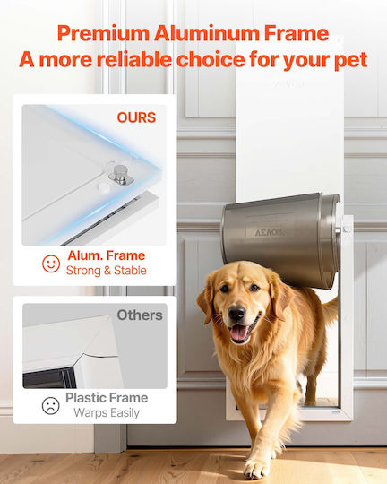 Vevor Dog And Cat Door Made Of Metal In White Colour