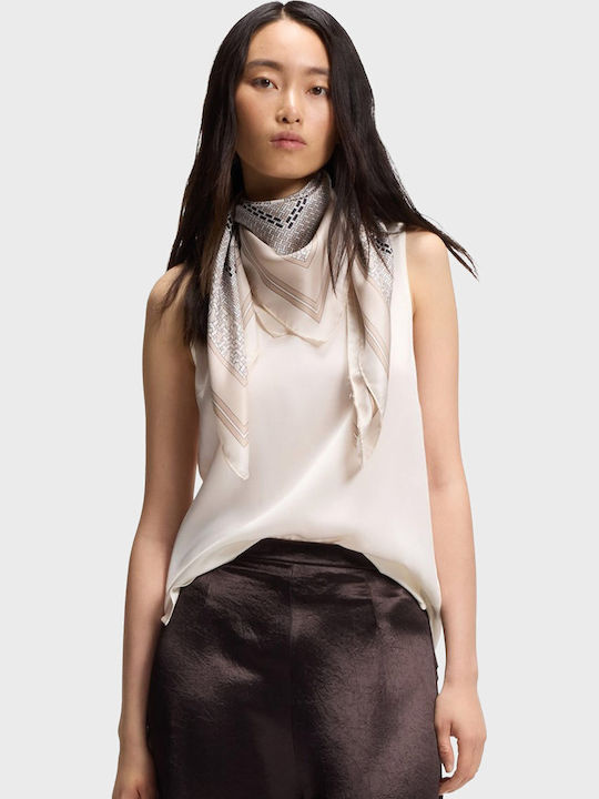 Boss Damen Seiden Schal Beige