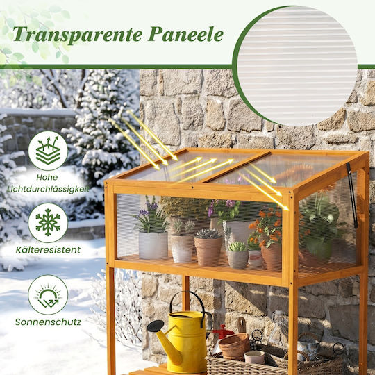 Costway GT4595OR Θερμοκήπιο με Ξύλινο Σκελετό 0.9x0.5x15m