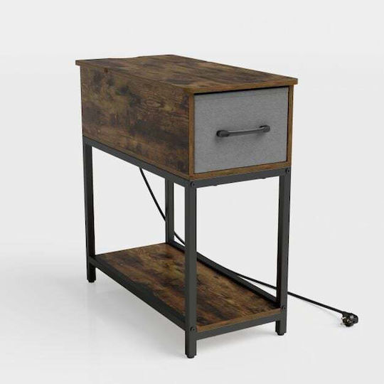 Side Table Dark Brown and Grey