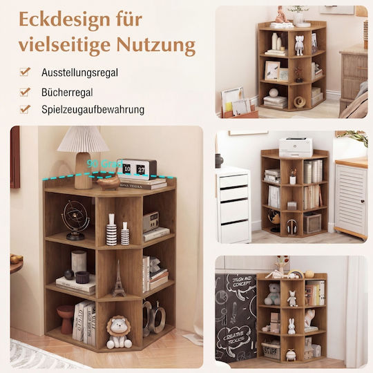 Corner Bookcase Natural 86x51x71.5cm